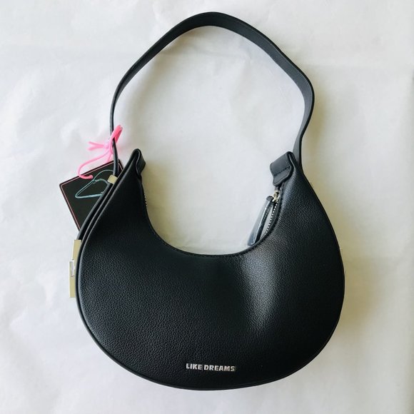 LIKE DREAMS Vegan leather women's hand & Shoulder Convertible Small bag - Black - Picture 1 of 8